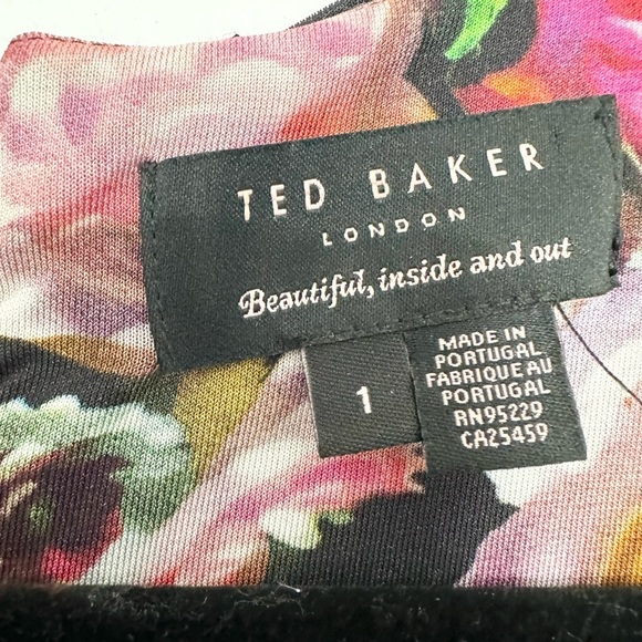 Ted Baker London Izzie Floral Canvas Painting Dress Size 1 (US 4) midi dress - Picture 2 of 3